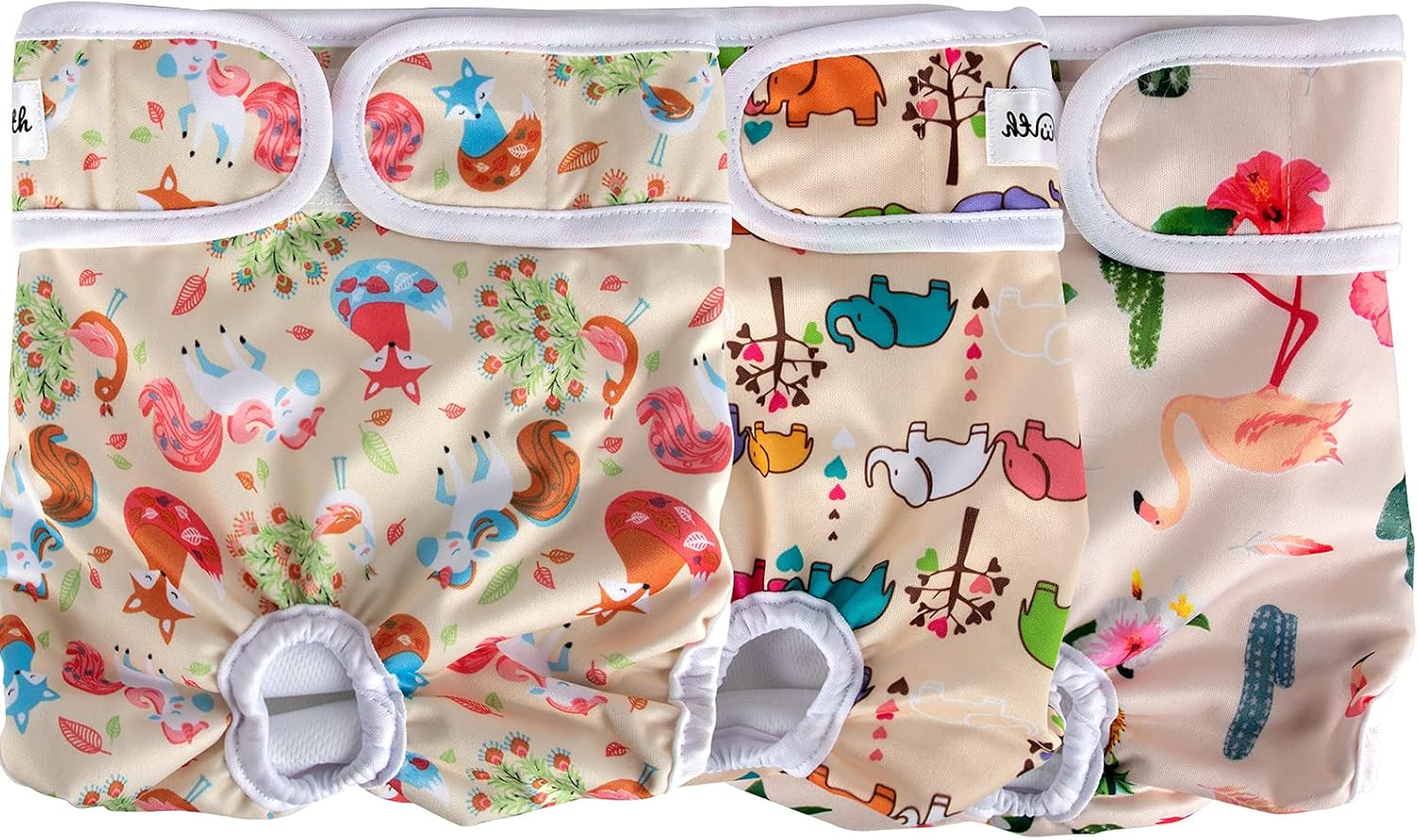 Washable Dog Diapers Female (3 Pack), Premium Reusable Female Dog Diapers for Heat Cycle, No Leakage Doggie Diapers, Comfortable Durable…
