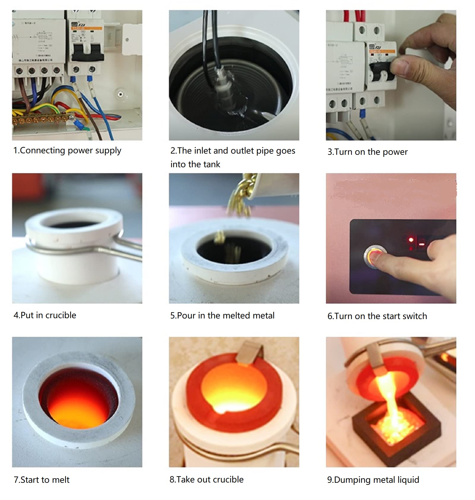 Forno di fusione per la fusione dei gioielli del metallo del nastro dell'oro del platino - Tempo di fusione 3 ~ 5 minuti, peso di fusione 2KG, 1800℃, CA 220V±10% 5KW