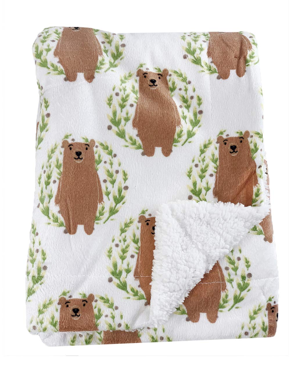 E&A Distribution Limited Pink Animal Design - Blissfully Soft Newborn Baby Fleece Fur Back Blankets - Great For Travel (Car Seat), Pram/Pushchair, Cot, Moses Basket (Grizzly)