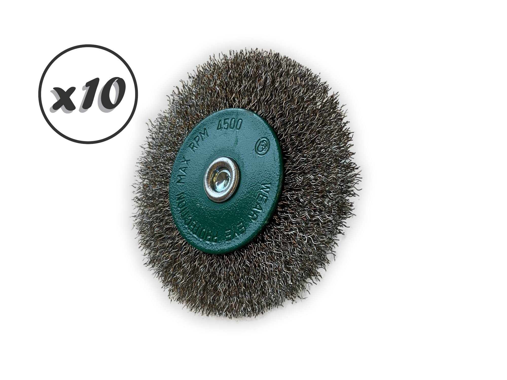 Kibros Lot 10 brosses circulaires tige Ø 100 mm inox dur 12 mm