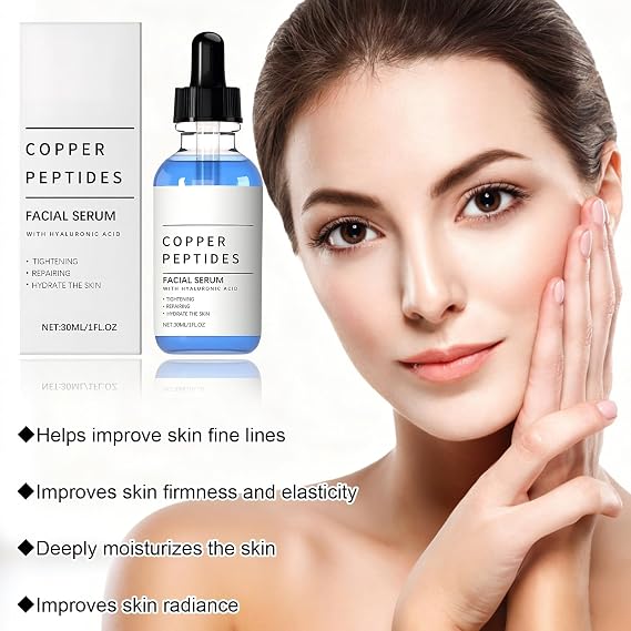 2-Pack Copper Peptide Serum Ghk-cu Copper Peptide,Prevent Facial Aging,Improves Skin Elasticity And Firmness While Moisturizing, Suitable For Sensitive Skin.