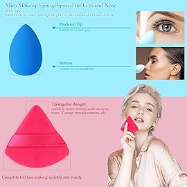 14 Pcs Makeup Sponge Beauty Sponges Blender with 4 Pcs Powder Puff and 4 Pcs Mini Make up Sponges for Liquid,Foundation,Powder,Concealer,Cream