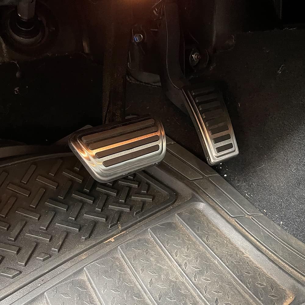 Motrobe Pedal Covers for Dodge Ram 1500 2019-2026 Accessories Anti-Slip Aluminum Alloy Brake Gas Fuel Accelerator Foot Pedal Pads Kit Fit for Dodge Ram 1500 NOT FIT RAM TRX