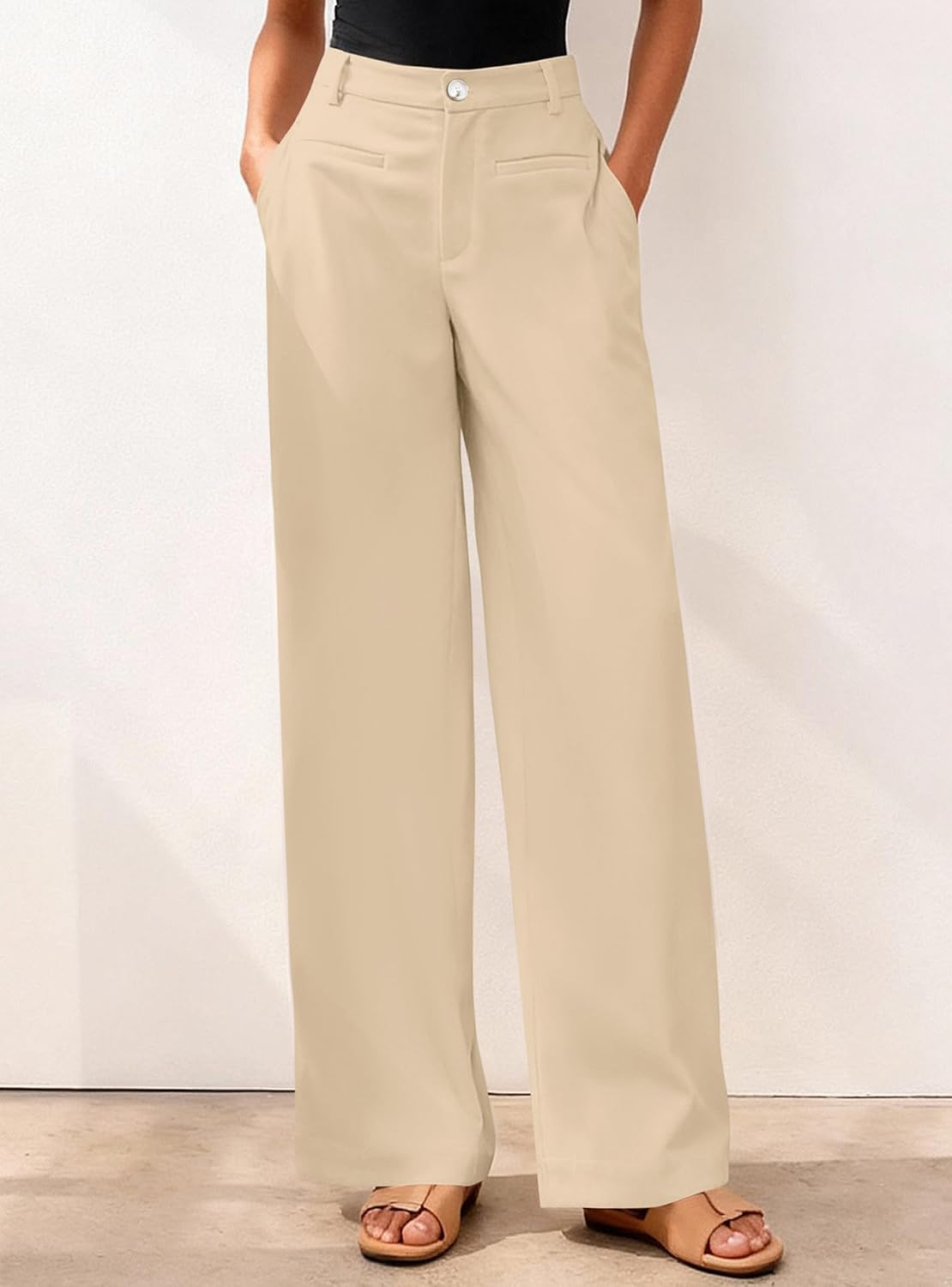 BTFBM Women Wide Leg Pants High Waisted Spring 2026 Business Casual Outfits Slacks Trousers Dressy Palazzo Pants Pockets - Image 2