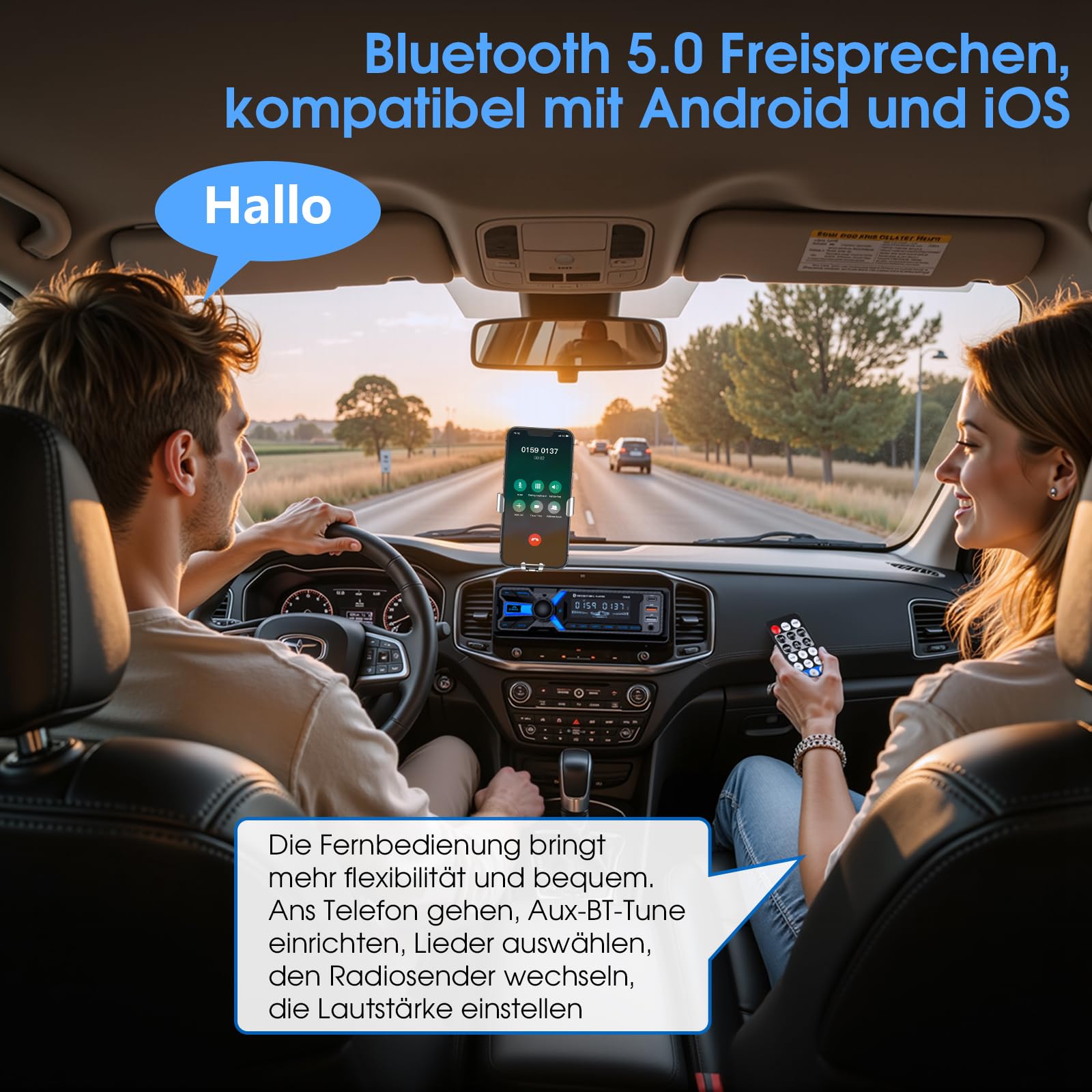 RDS Autoradio Bluetooth mit Typ-C-Ladeanschluss, Wistrue FM/AM Autoradio 1DIN Unterstützt 2USB/AUX/SD/TF/EQ/DSP/MP3 Player