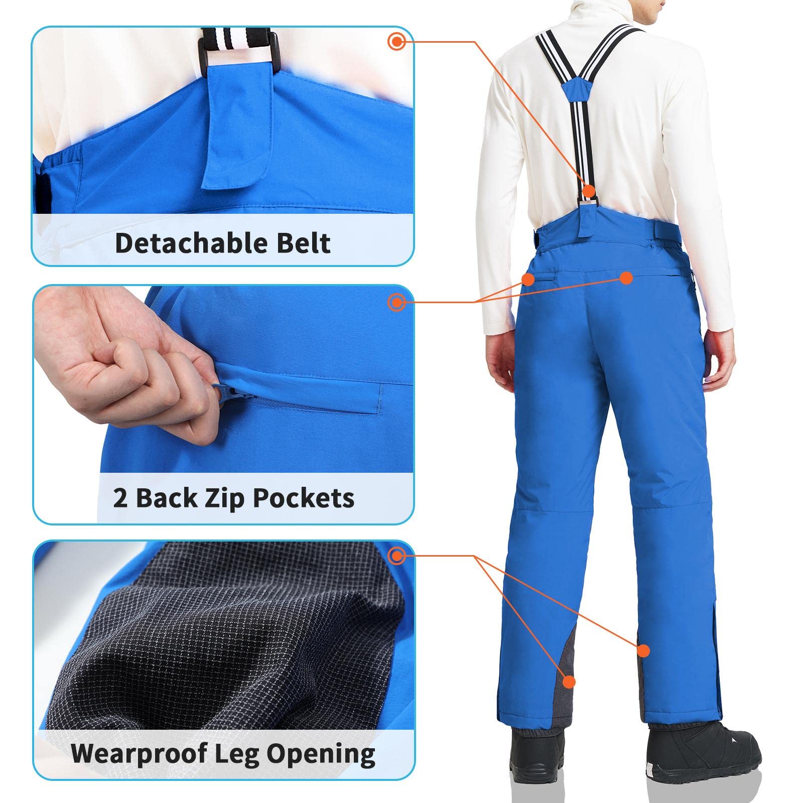 aoli ray Uomo Impermeabili Pantaloni da Sci Pants
