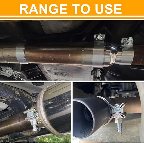 Miniatura 6 de Abrazadera de escape de banda estrecha de acero inoxidable 304 (abrazadera de escape de 3 pulgadas 2 piezas)