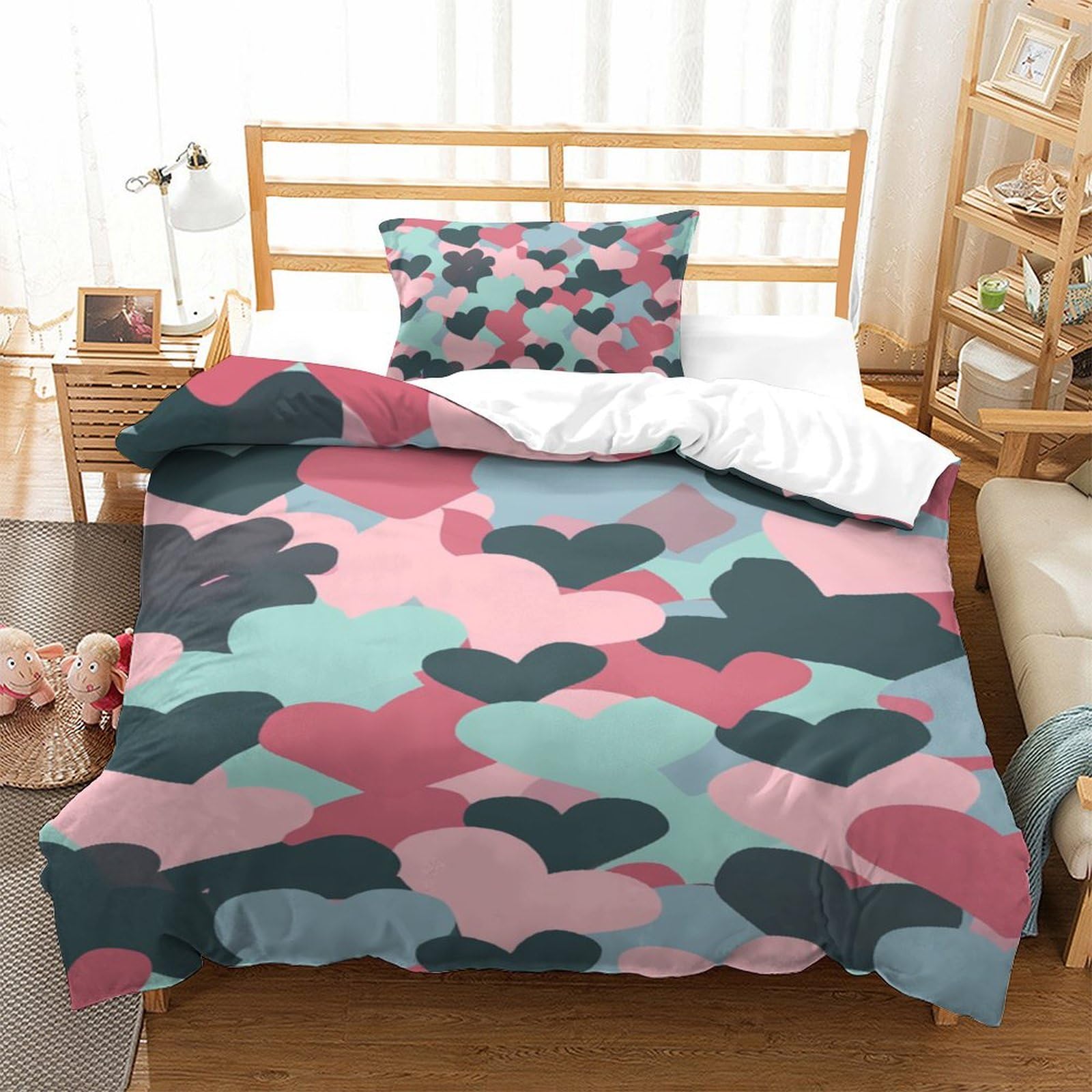 Housse de couette 3D Amour parure de lit enfant pour transformer sa chambre