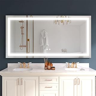 Sponsored Ad – VENETIO Backlit LED Bathroom Mirror with Light and Anti Fog Design, 48x24 Inch Lighted Makeup Mirror, Large...