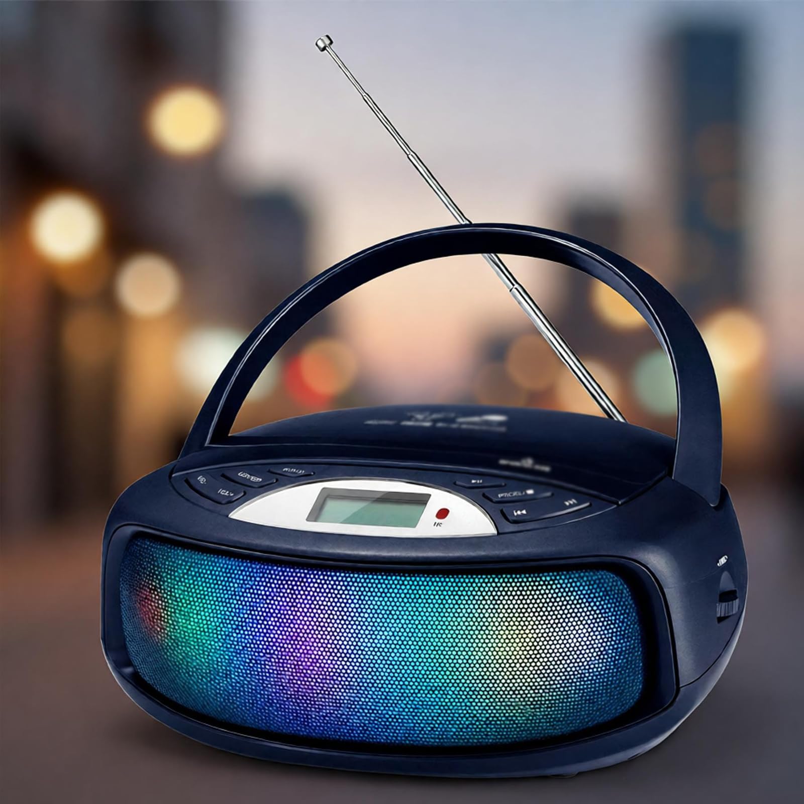 WDWDW Cassette Player Bluetooth CD Boombox Portable Radio Portable,Retro with Speaker Carrying Handle,Support USB//Microphone