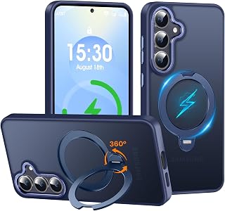 Magnetic 360° Stander for Samsung S25 Plus Case, Matte Blue