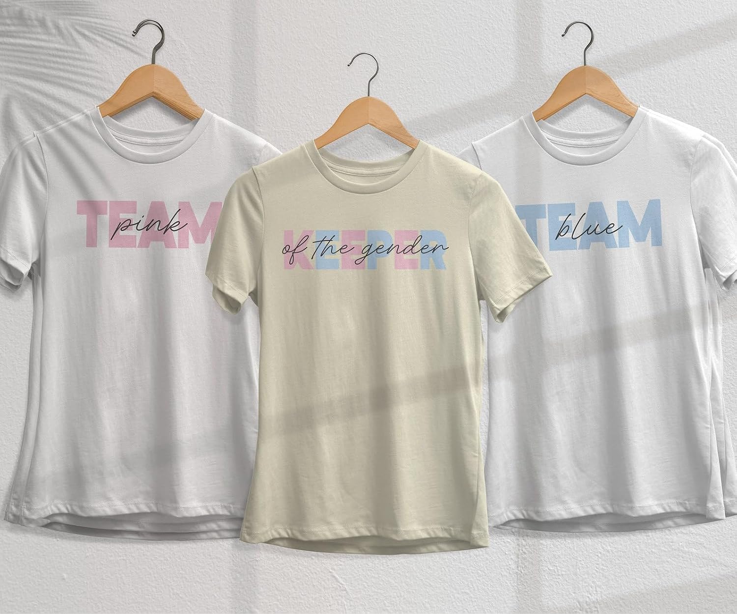 NanyCrafts' Gender Reveal Party T-Shirt Team Pink or Blue Announcement Shirt