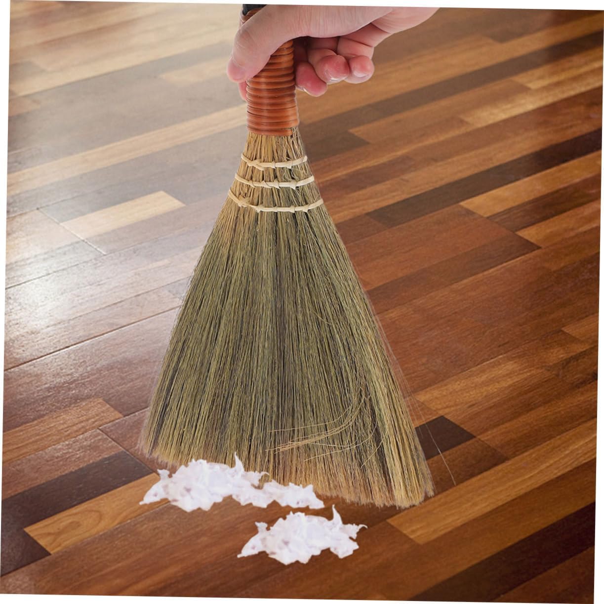 KICHOUSE 3pcs Lightweight Whisk Brooms for Gentle Sweeping of Wooden Floors Hand Brush with Hanging Loop Cleaning Tools for Home and Office Use