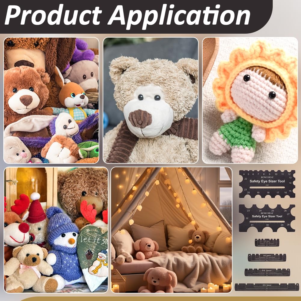 Outil D'écartement Yeux En Bois Pour Peluches - Règle De Mesure 4-32mm - Pour Fabrication Poupées, Ours En Peluche