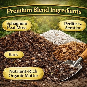 Potting Mix Soil 3 QT for Indoor Plants & Outdoor Gardening Seed Starter Soil, All Purpose Planting Mix Moisture Retaining, Fast Draining Soil for Seeds, Herbs, Flowers & Vegetables