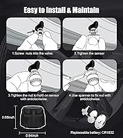 Vista 8 de Sistema de monitoreo de presión de neumáticos B-Qtech RV Solar inalámbrico TPMS de alta luminosidad para remolque, autocaravana (0~199 PSI) con 6