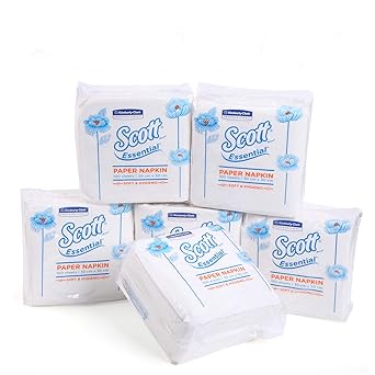 Scott Essential Tissue Paper Napkins, 100 Pulls, Pack of 6 (Total 600 Sheets) (01324C)