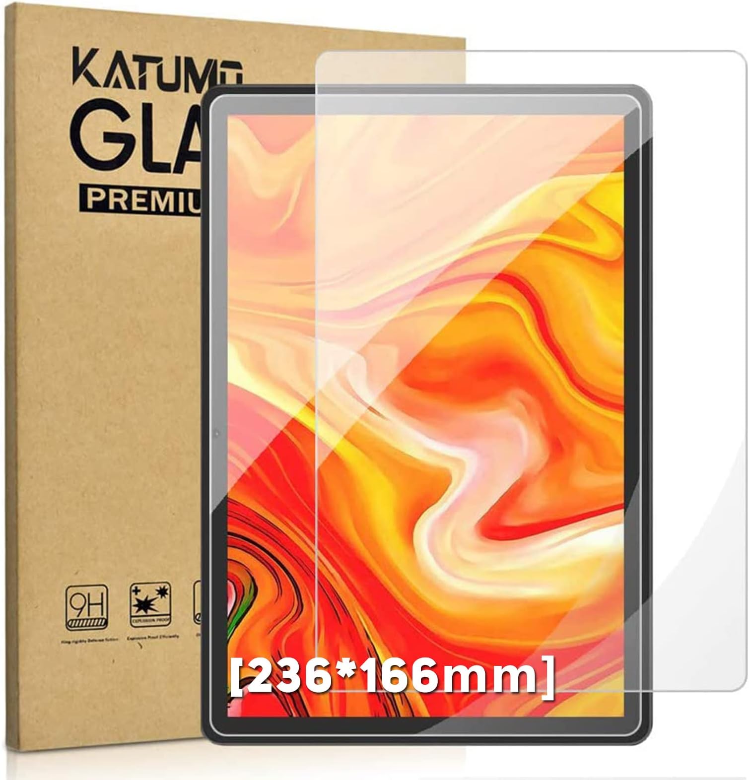 KATUMO 2 Pack 10 Inch Tablet Screen Protector, 10.1 inch Tempered Glass compatible with Freeski/ZIBATIS/Blackview/Padgene/VANKYO S30 / MEBERRY/Pritom 10" Tablet