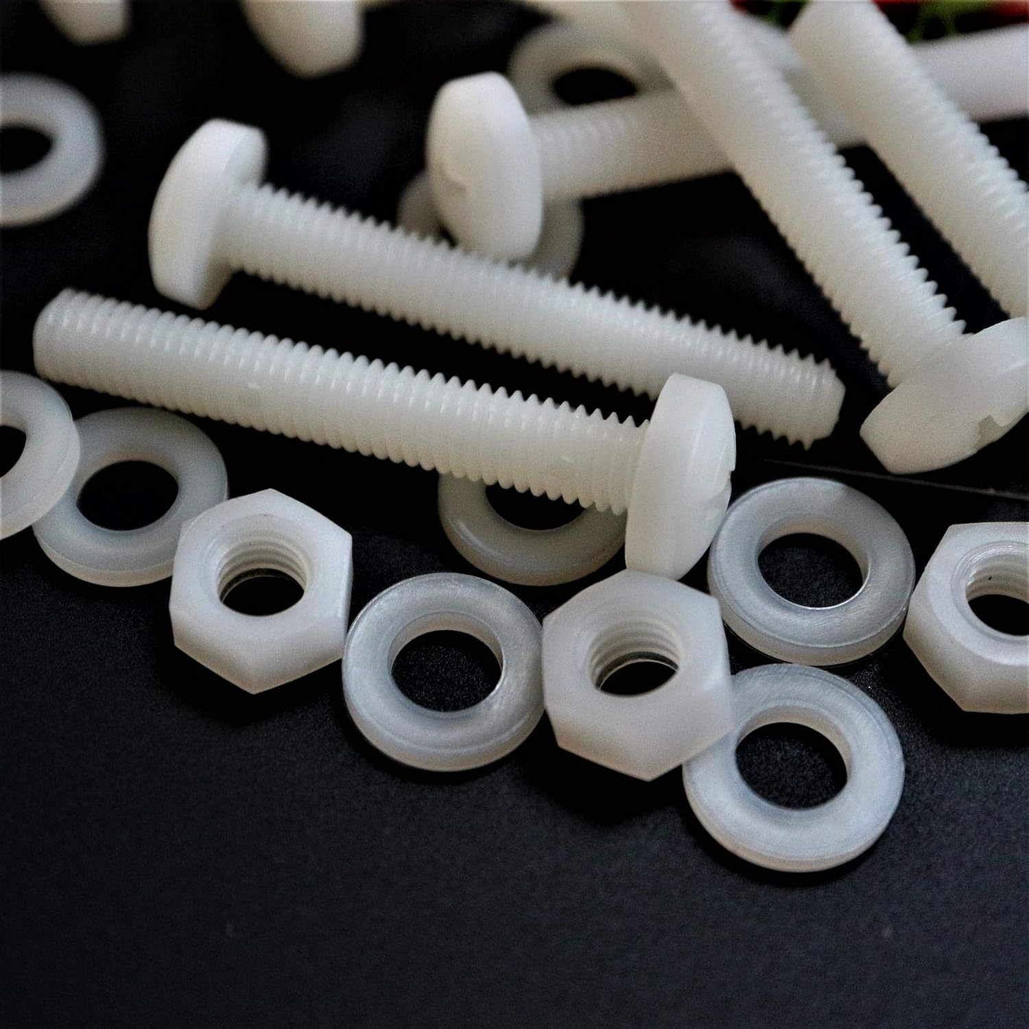 50x Nylon Pan Head Crosshead Machine Screws M6x40mm, Plastic Nuts, Bolts & Washers (15/64 x 1-37/64 in)