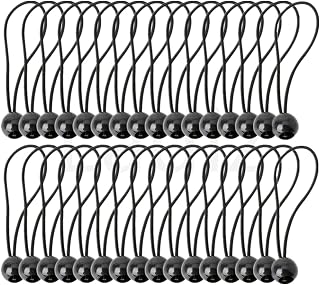 40 Pcs Ball Bungee Cords,6 Inch Reusable Tarpaulin Bungee Ball Cords Black Tie Down Cord For Canopies Camping Tents Cargo Tent Canopy Pool Cover Wire Hold Bungee Ball Canopy Cords Etc