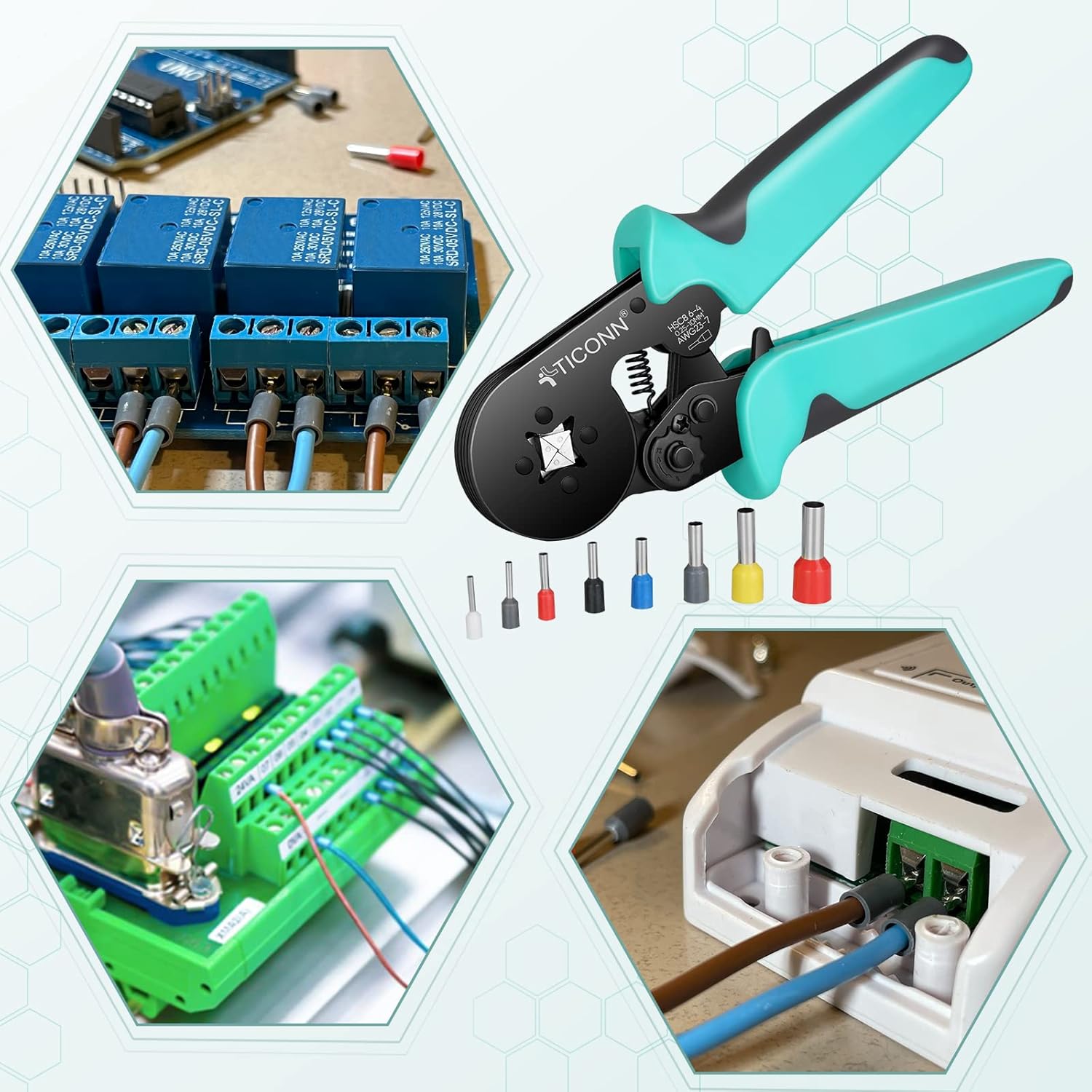 Buy TICONN Ferrule Crimping Tool Kit with 1200PCS Ferrules Insulated