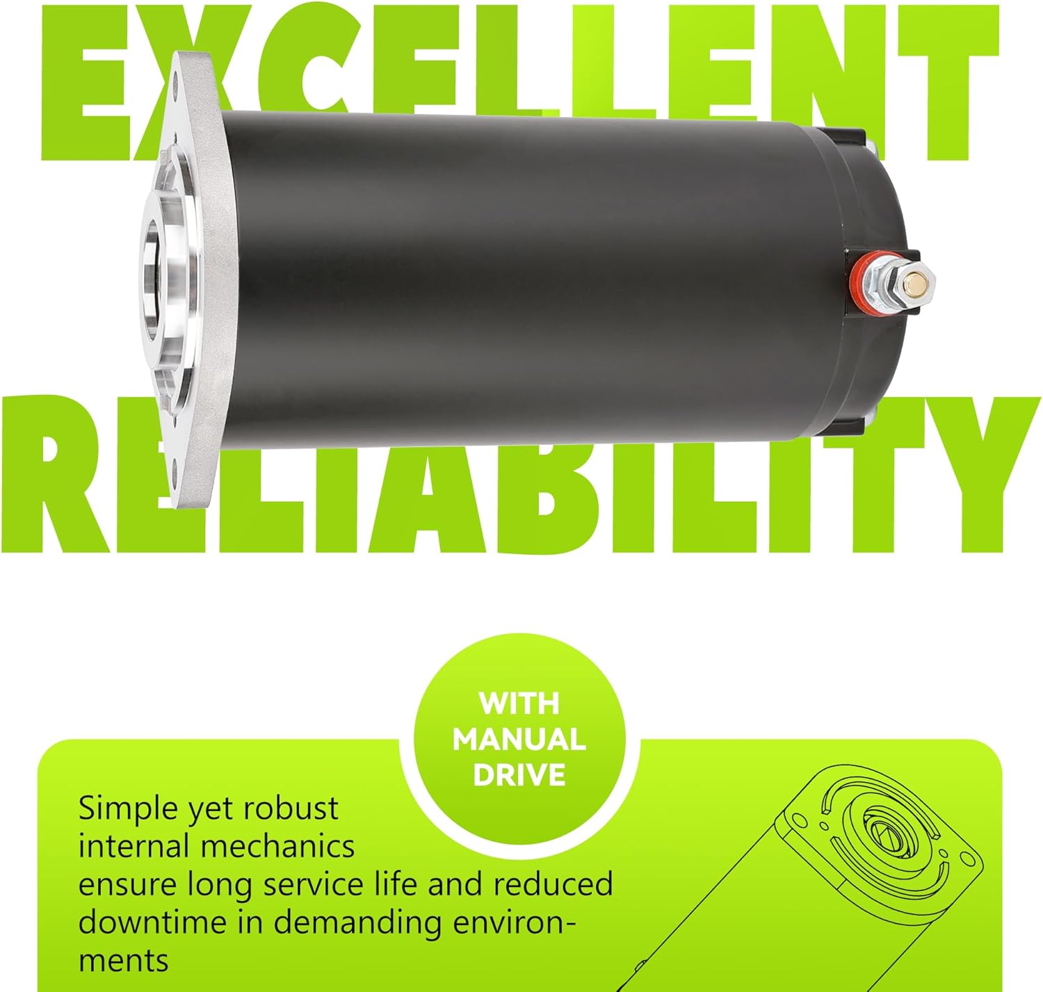 179327 414850 Hydraulic Pump Motor for RV Leveling System Kit Unidirectional Power, 7.5 Height with Manual Drive and Collar Coupling 286722, with Bracket 684-1211-212, 161394, 12V 800A