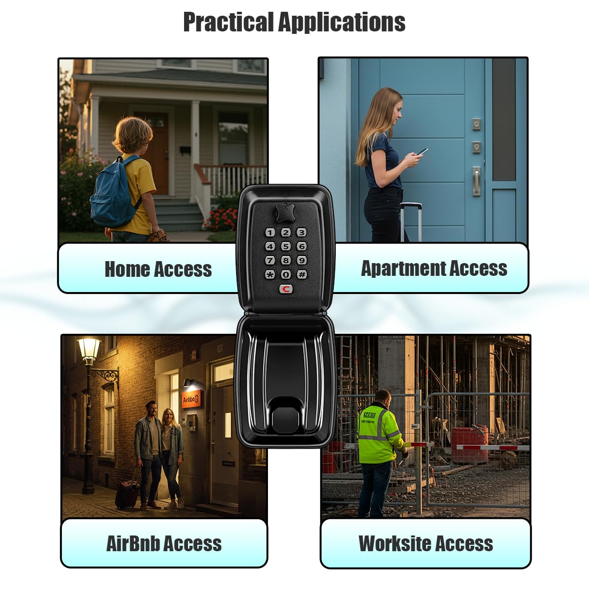 ViperSafe - Sleutelkluis Buiten met Cijferslot - Extra Grote Sleutelkast voor Muur - Weerbestendig & Heavy Duty - 12-Cijferige Code - Ideaal voor Thuiszorg, Airbnb & Garage (Zwart