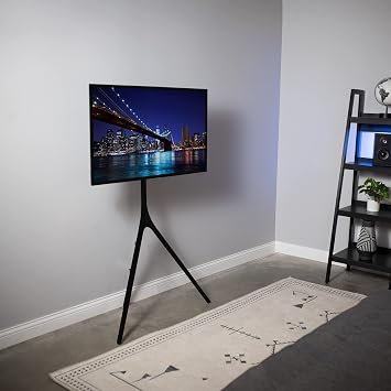 VIVO Artistic Easel 45 to 65 inch LED LCD Screen, Studio TV Display Stand, Adjustable TV Mount with Swivel and Tripod Base, Black, STAND-TV65AB