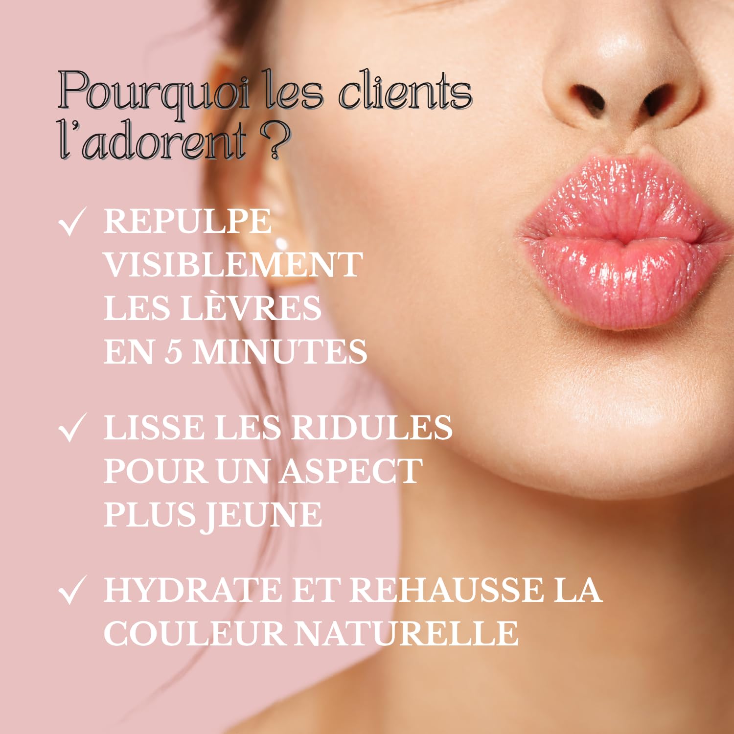 Repulpeur Instantané pour les Lèvres | Lèvres repulpées & pulpeuses | Lèvres plus pleines & plus douces | Apparence réduite des ridules | Acide Hyaluronique | Sérum clair | 5 ml
