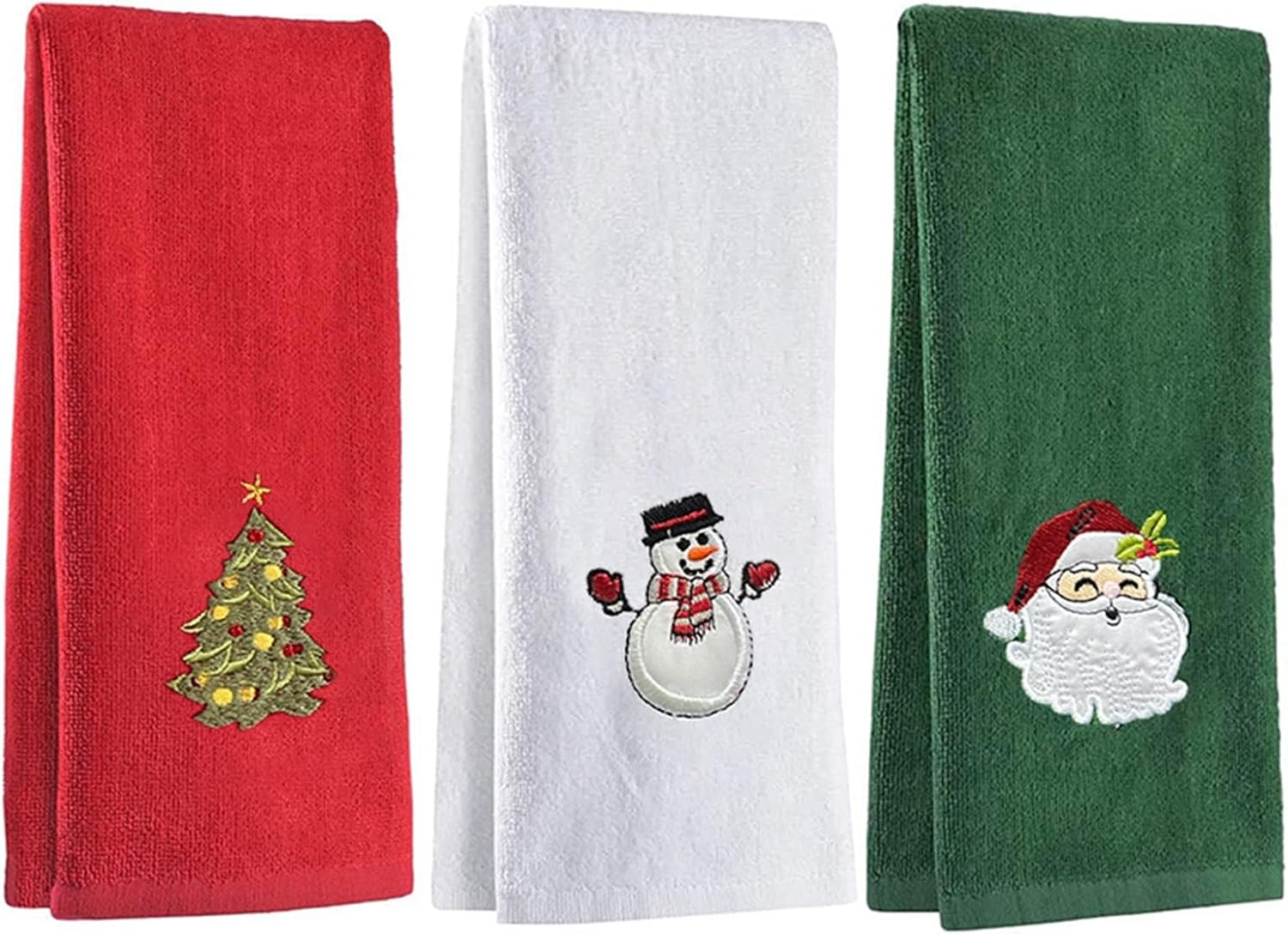 Amazon.com: Jwqqwdza 3Pcs Christmas Hand Towels Set, Snowman Xmas Tree Santa Claus Bathroom Hand ...