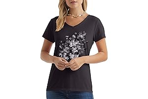 Women's V-Neck Floral Graphic Short-Sleeve T-Shirt