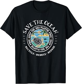 Save The Ocean Keep The Sea Plastic Free Turtle T-Shirt