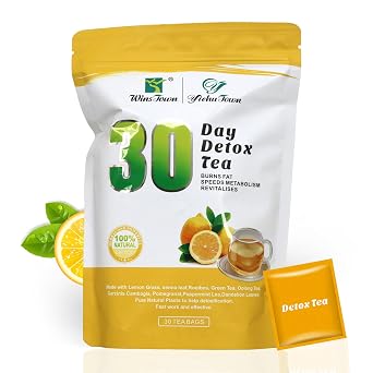 Wins Town 30 Days Detox Tea - Herbal Blend to Support Colon Cleanse, Blood Purifier & Whole body Detox, 30 Tea Bags