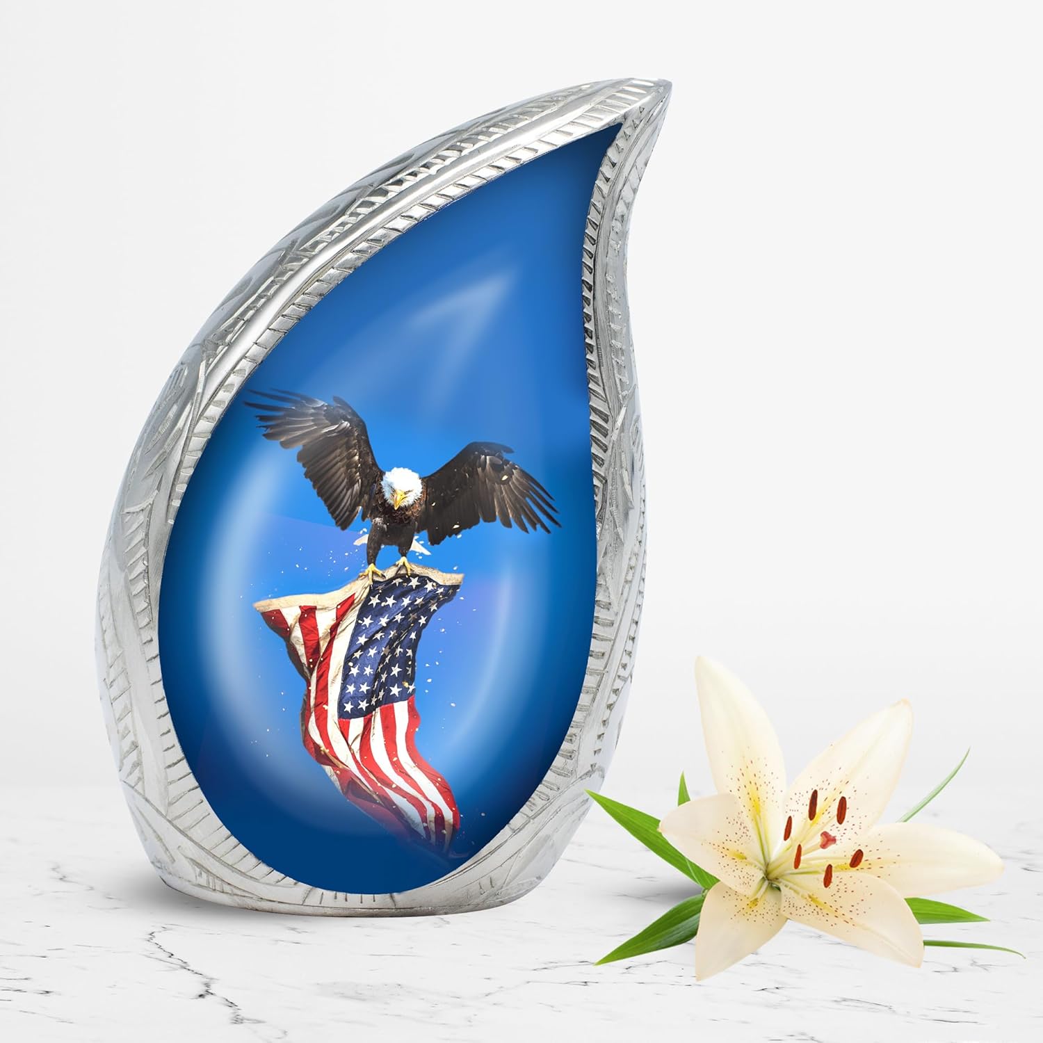 Small Teardrop Urns for Ashes Small American Black Eagle
