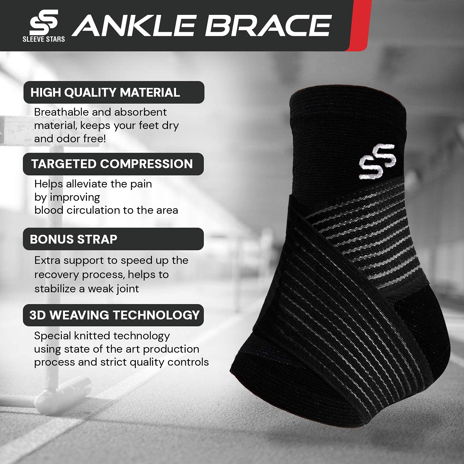 Sleeve Stars Ankle Brace for Plantar Fasciitis - Ankle Wrap Heel Brace for Heel Pain, Ankle Support and Ankle Protector Foot Brace, Ankle Brace for Women and Men, Heel Spur Brace Ankle Sleeve (Pair) : Health & Household