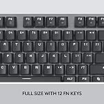 Logitech K845 Mechanical Illuminated Keyboard, Cherry MX Switches, Strong Adjustable Tilt Legs, Compact Size, Aluminium Top Case, 104 Keys, USB Corded, Windows - TTC Blue