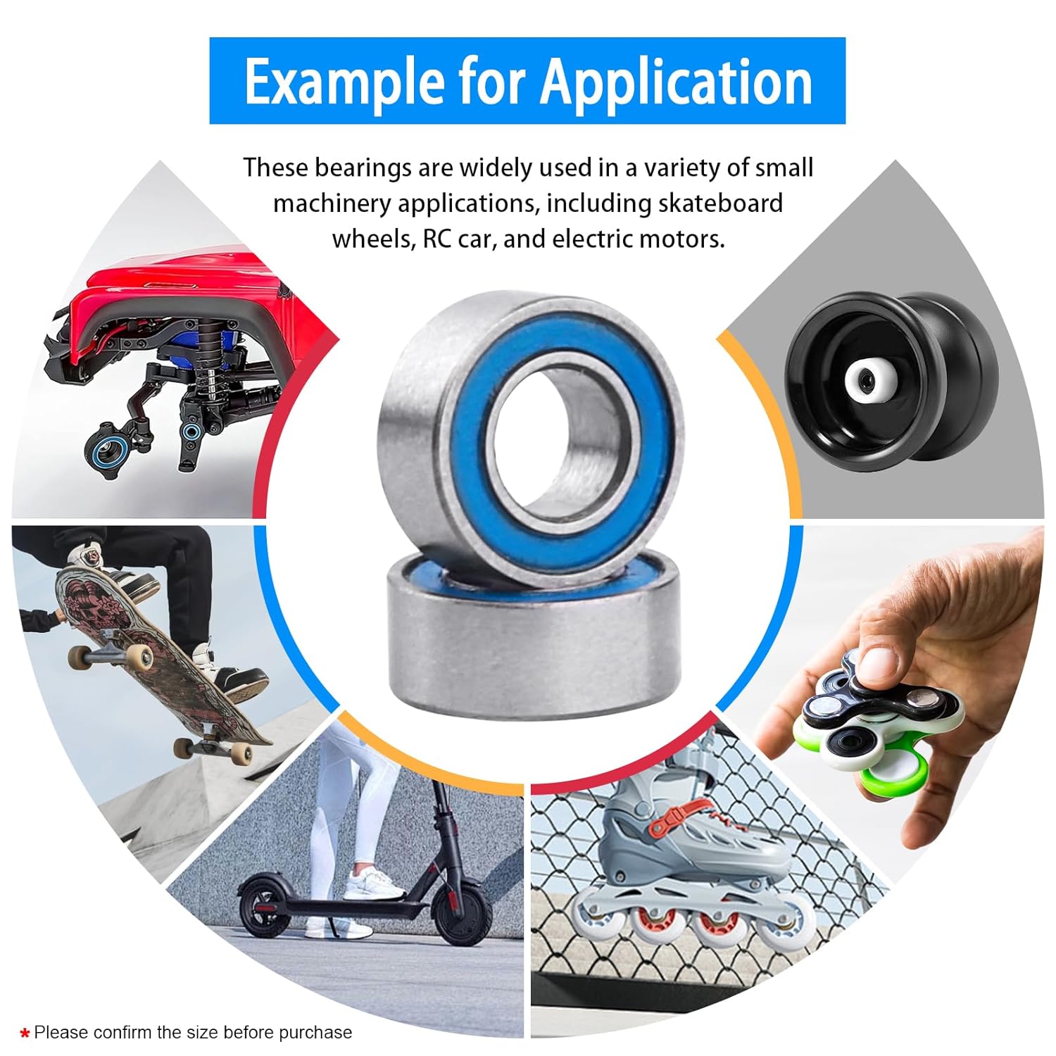 10pcs MR63-2RS Ball Bearings - Miniature Deep Groove Ball Bearing Double Blue Rubber Sealed Chrome Steel for RC Cars/Planes/Drone/Robotics and Small Electric Motors(3x6x2.5mm)