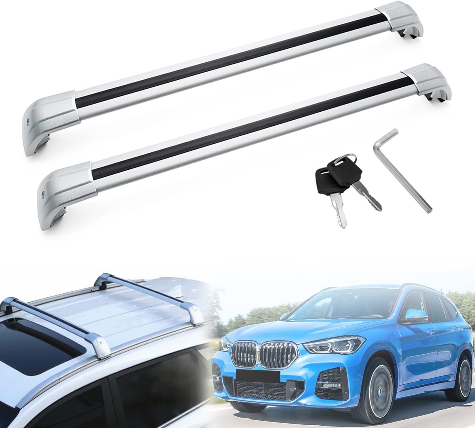 Amazon.com: MotorFansClub Roof Rack Cross Bars Fit for BMW X1 F48 2018 ...