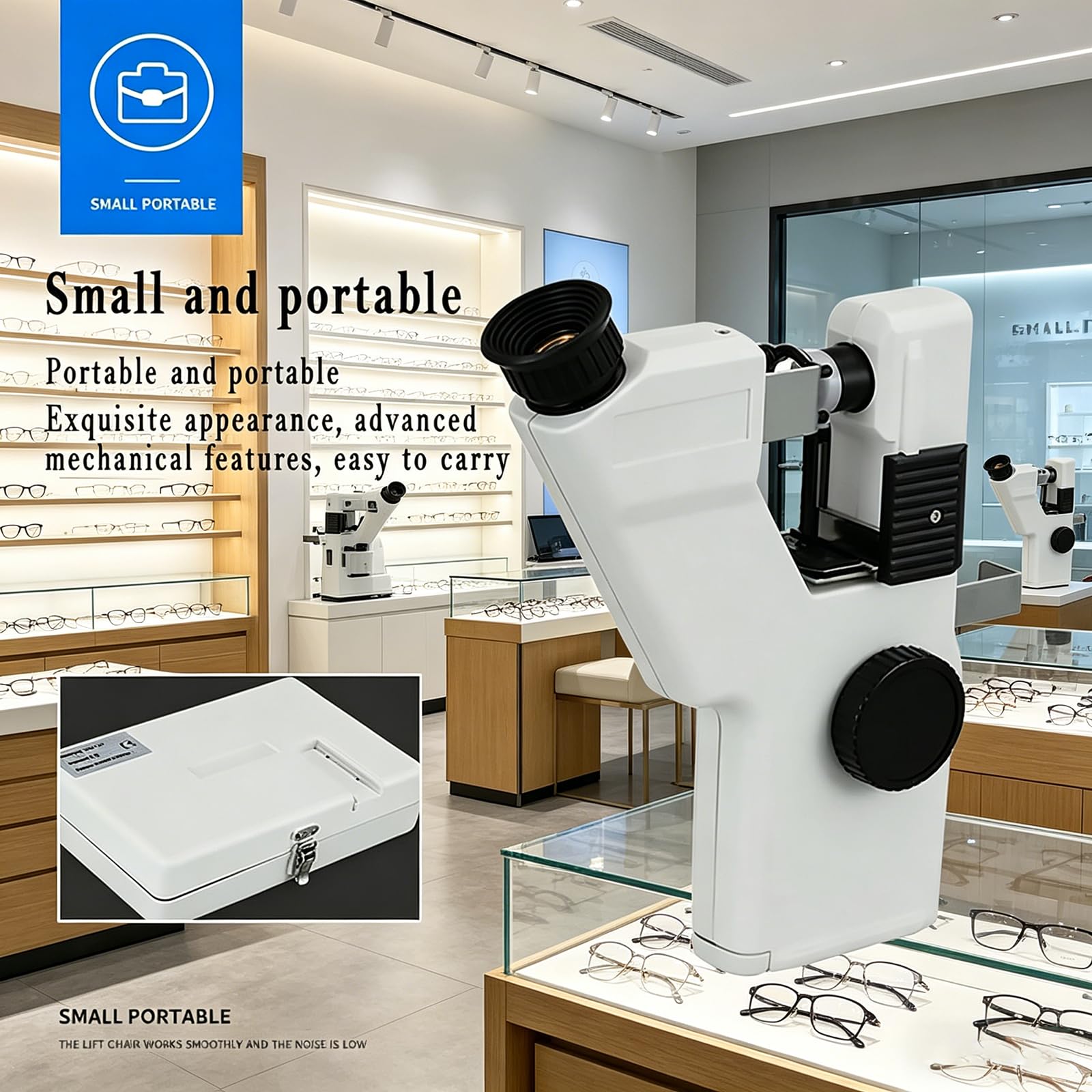 MObyat Apparecchio per optometria elettrica delle Lenti, frontifocometro Ottico per Lenti con Lettura Regolabile e Scala precisa, Test Lenti da 20 mm a 80 mm, Regolazione diottrica -5D~+5D