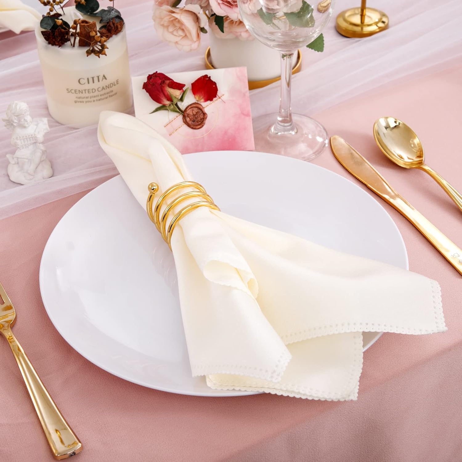 Hioasis 100pcs White Plastic Plates - 10.25 inch White Disposable Dinner Plates,Plastic Dinner Plates,Classy and Elegant Perfect for Wedding & Party - Image 3