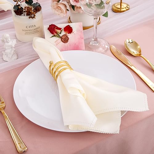 Miniatura 2 de Hioasis 200 platos de plástico blanco  10.25 pulgadas y 7.5 pulgadas, platos llanos desechables blancos, platos llanos de plástico, elegantes y