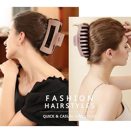 Miniatura 3 de TOCESS Paquete de 16 pinzas grandes para el cabello para mujer, pinzas de garra grande neutra para cabello fino y rizado grueso de los años 90,