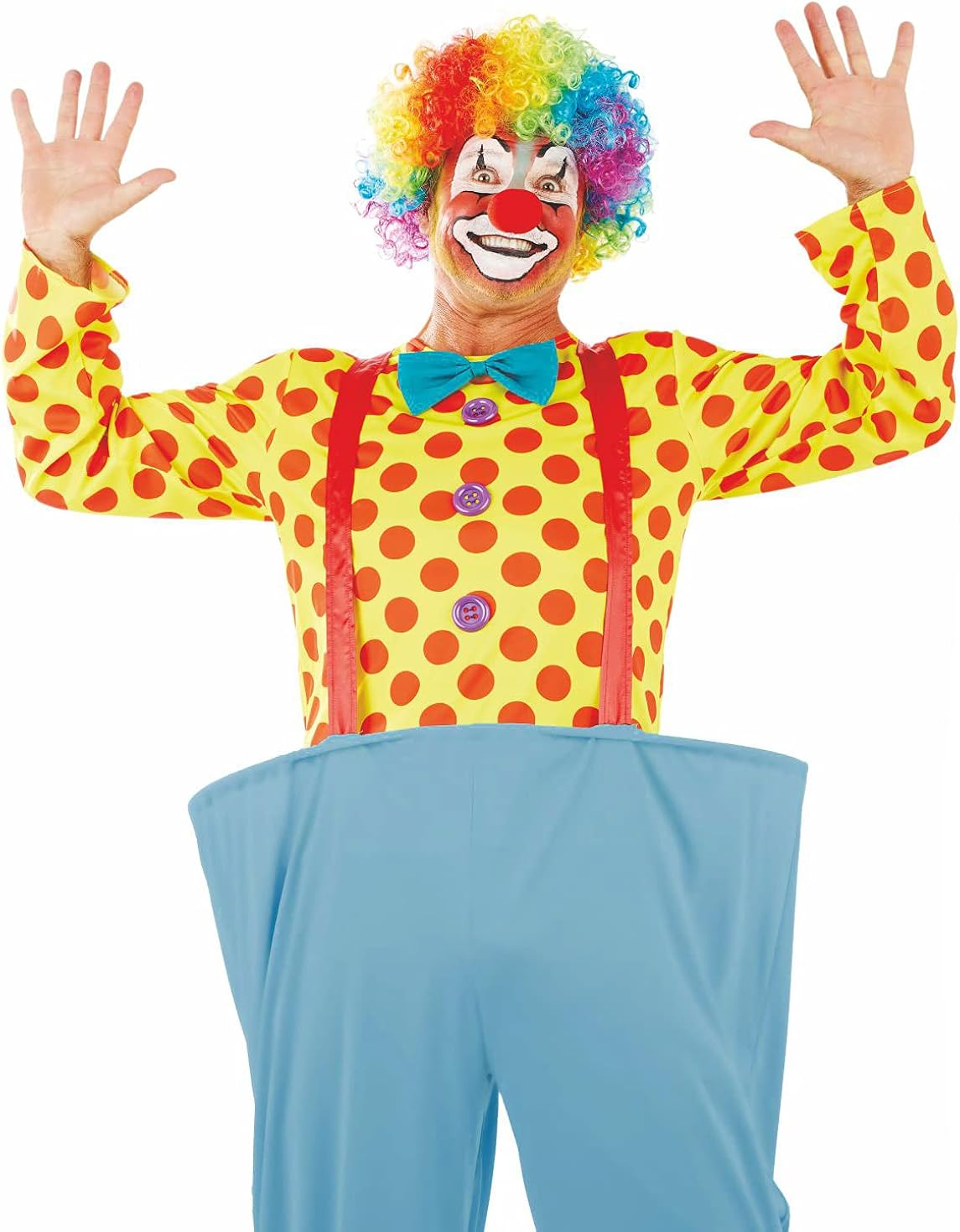 Vista 2 de Disfraz de payaso para adultos para hombre divertido diseño de Joker