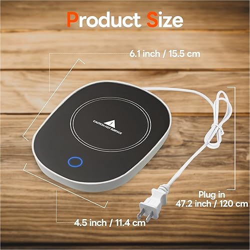 Miniatura 7 de Calentador de taza de café para escritorio, calentador de taza de café para escritorio con apagado automático, juego de calentador de regalos de