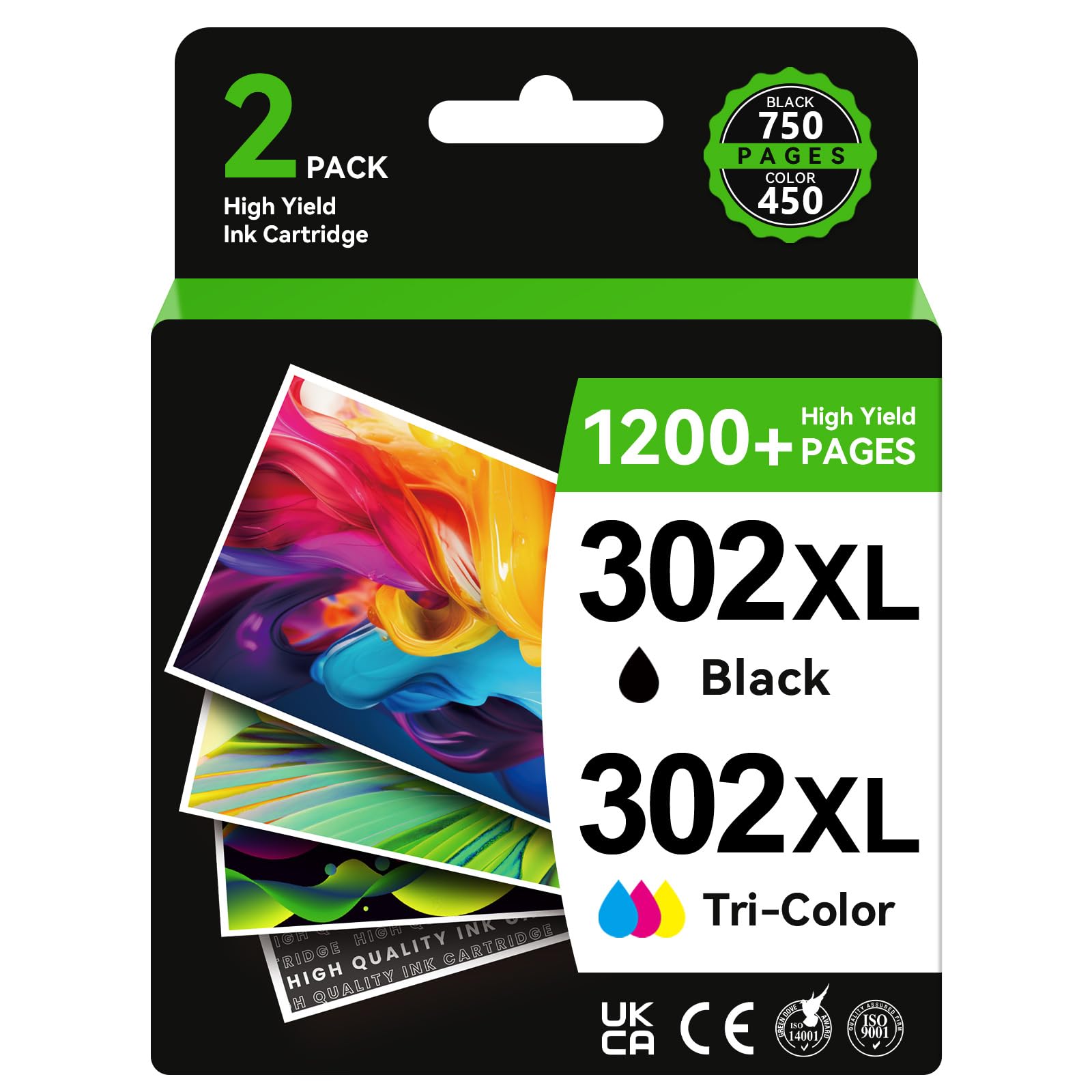 INKYEAH Cartucce 302 XL, Cartuccia 302XL Rigenerato per Cartucce HP 302 Nero E Colore, Inchiostro Stampante 302 per OfficeJet 3835 3833 3830 5232 5220 3831 Envy 4520 4527 DeskJet 3639 2130 Envy 4524