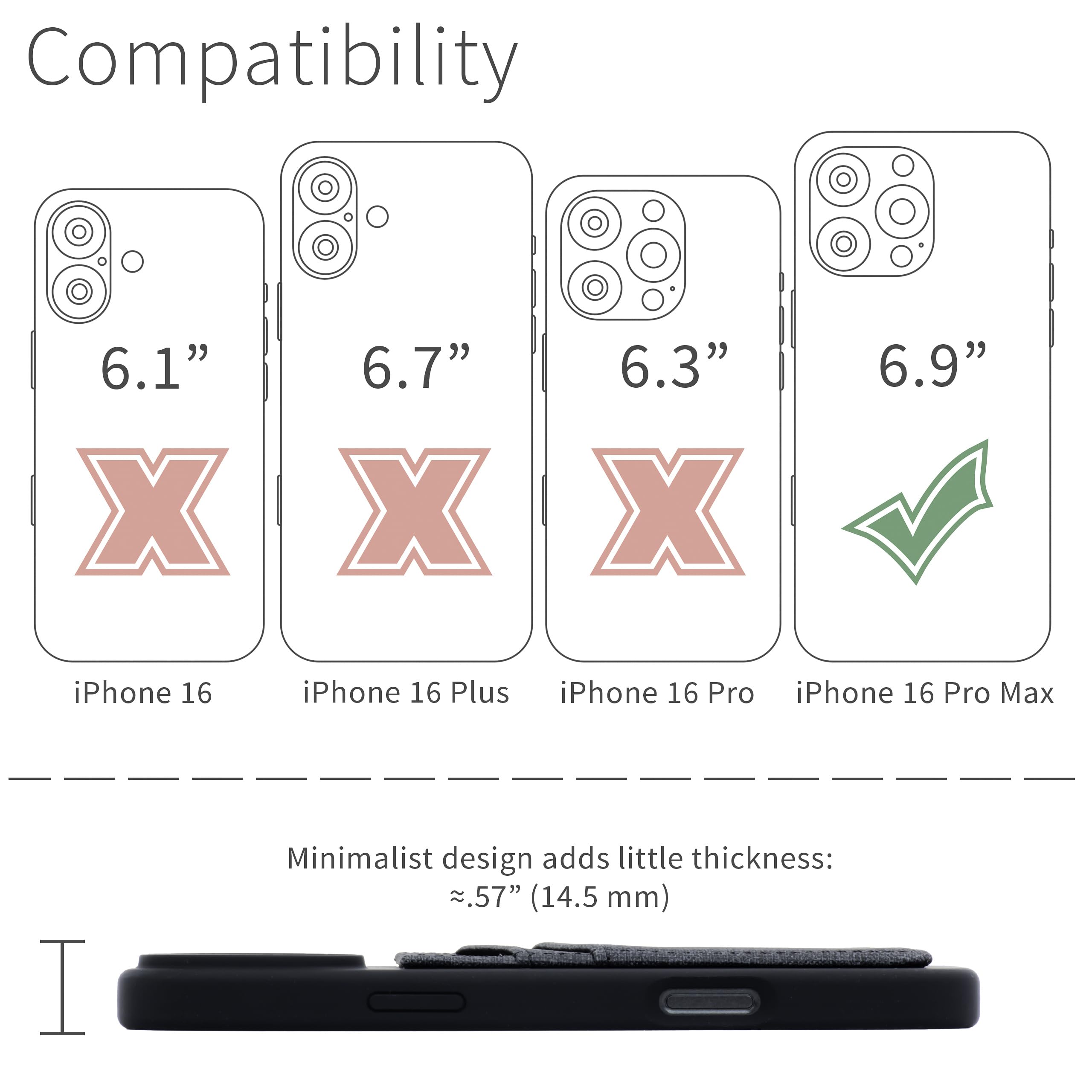 Dockem Custodia per iPhone 16 Pro Max con Guscio in Silicone, Piastra Metallica Integrata per Montaggio Magnetico e Portafoglio in Finta Pelle Cucito con 2 Slot per Carte (M2L, Nero)