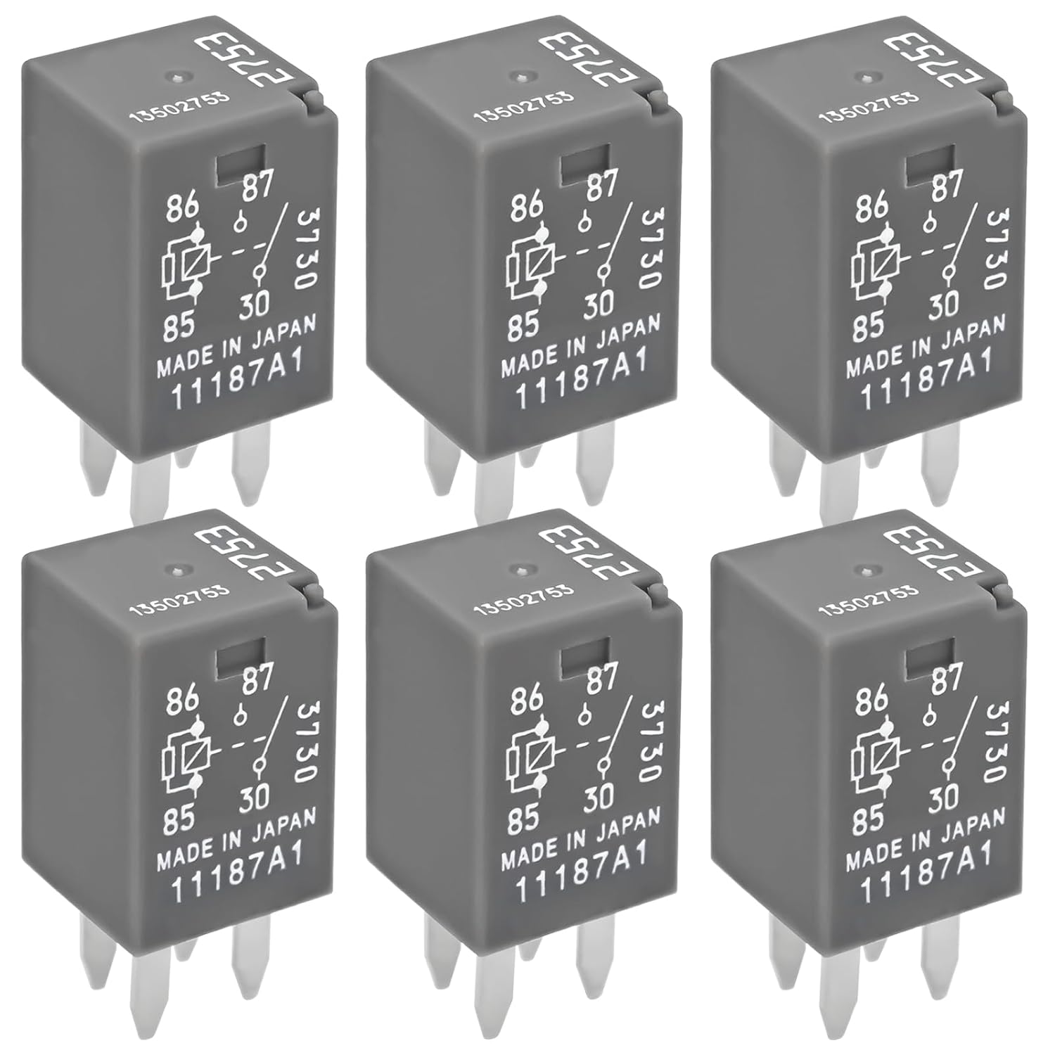 13502753 2753 Automotive Relays (Pack of 2) – 12VDC 20A 4-Pin Mini Micro Multi-Purpose Relays for Chevy Cadillac Seville, SLS, SRX, CTS, ATS