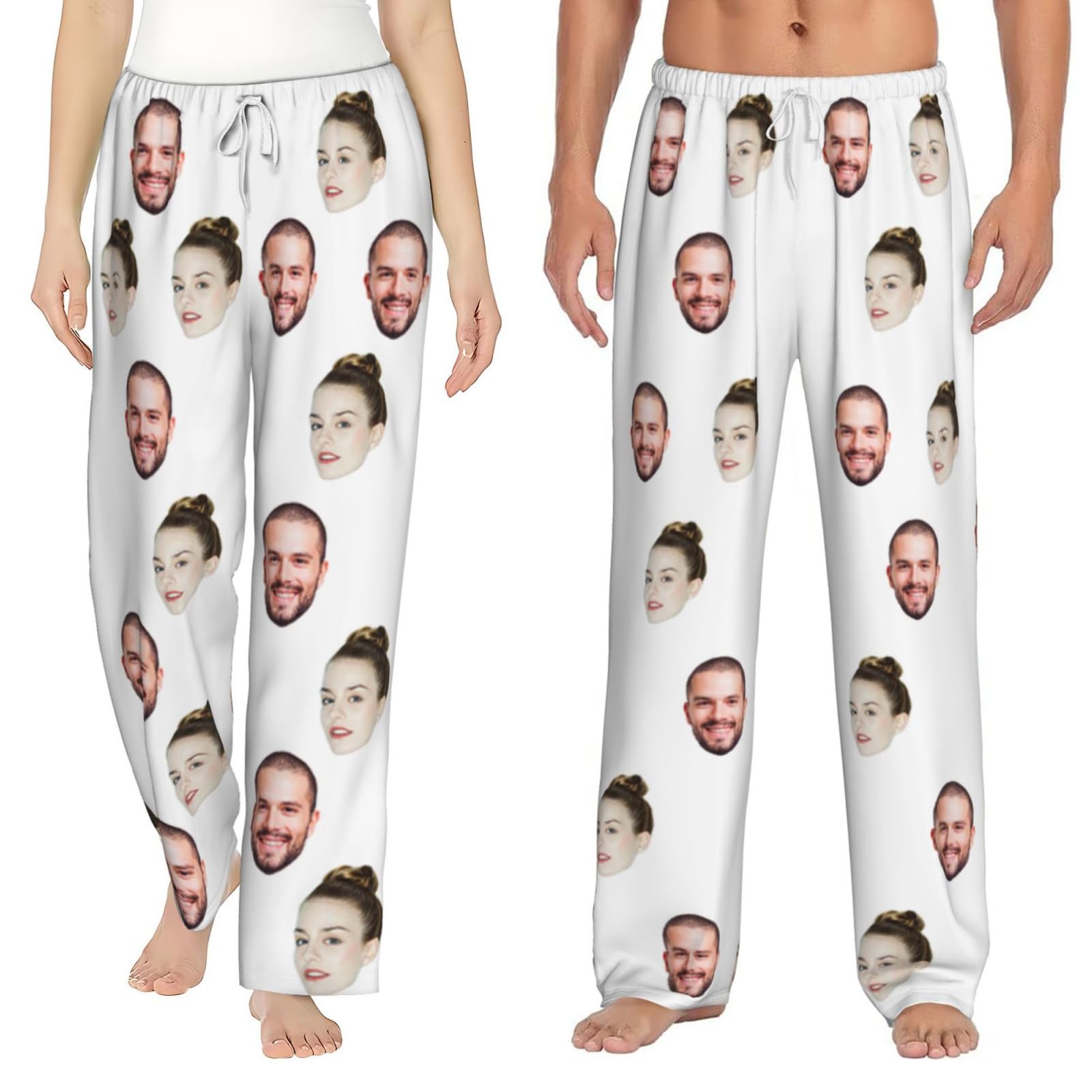 GZYZXP Custom Pyjama Pants with Face Photo, Personalized Casual Pj Bottoms, Photo Pyjama Bottoms, with Photo Face Personalised Photo PJs, Custom Pajama Sleepwear Bottoms with Pockets