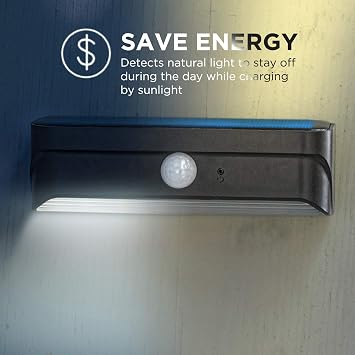 Home Zone Security Solar Step Lights - Motion Sensor LED Outdoor Deck and Step Lights with No Wiring Required, 2-Pack, Black (ELI0989V)