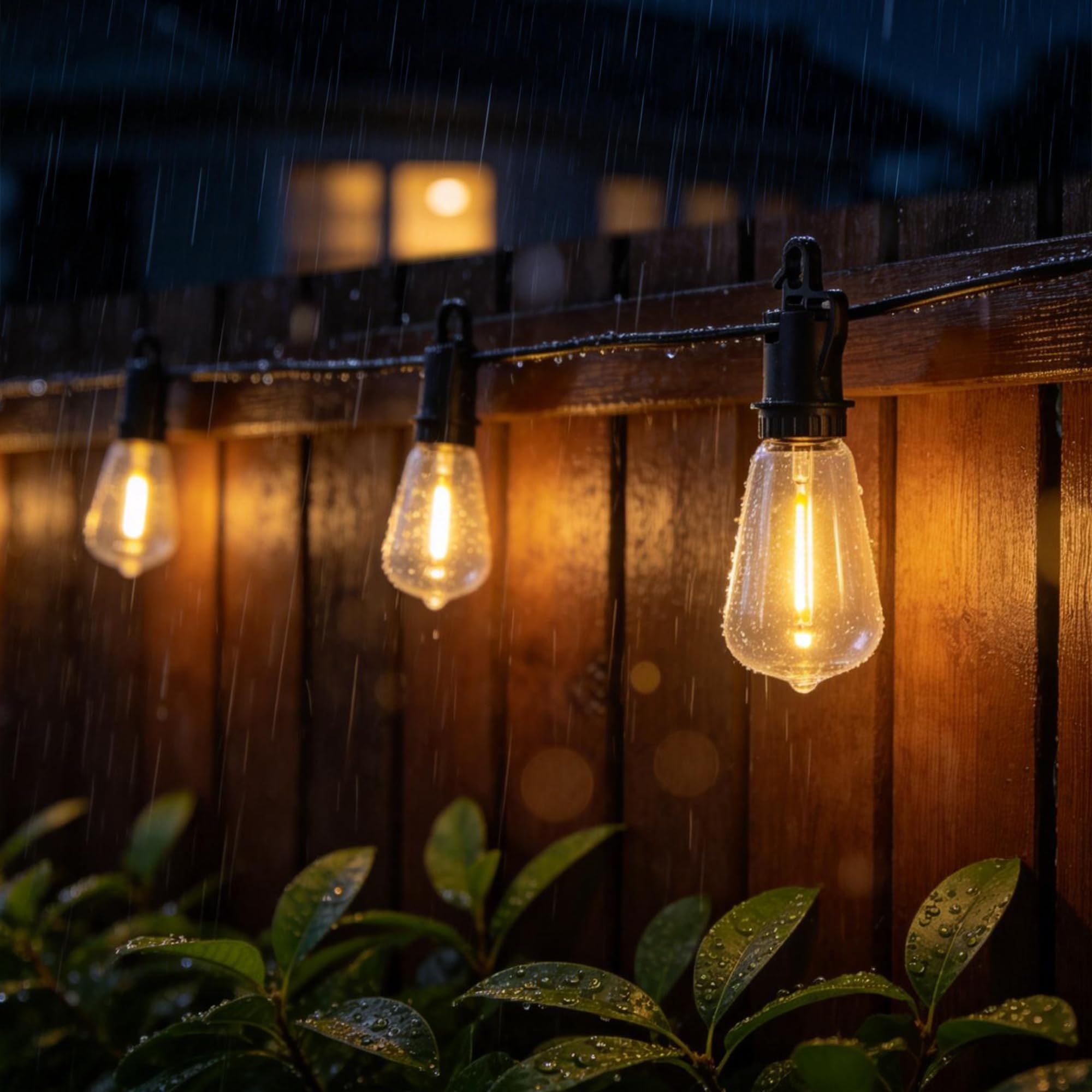 3,6 m Solar-Lichterkette für den Außenbereich mit 50 + 2 bruchsicher, Außenleuchte mit Fernbedienung, ST38 Vintage-Edison-Glühbirnen, Solarleuchten für den Außenbereich, wasserdicht